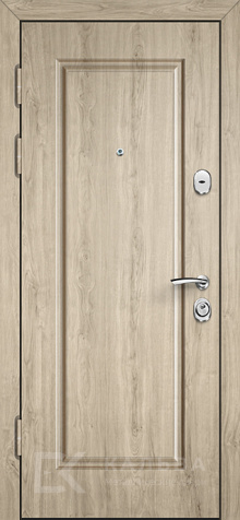 Фото №2 «Железная дверь чёрная соты с внутренней панелью светлый дуб №39»