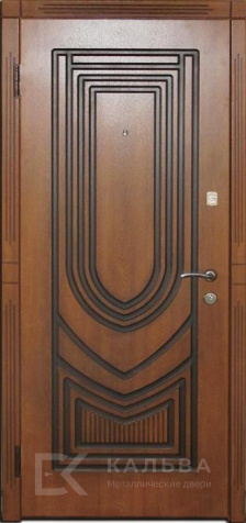 Фото №2 «Входная дверь орех с чёрной фрезеровкой для квартиры №43»