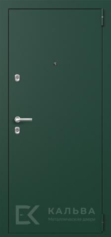 Фото «Входная дверь зелёная снаружи и МДФ венге геометрия №4»