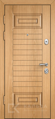 Фото №2 «Металлическая дверь с меандром тёмная снаружи дуб внутри №11»