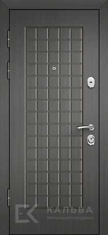 Фото №2 «Входная стальная дверь МДФ светлый дуб и графит квадраты №574»