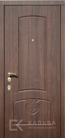 Фото «Стальная дверь тёмный орех снаружи светлый ясень внутри №12»